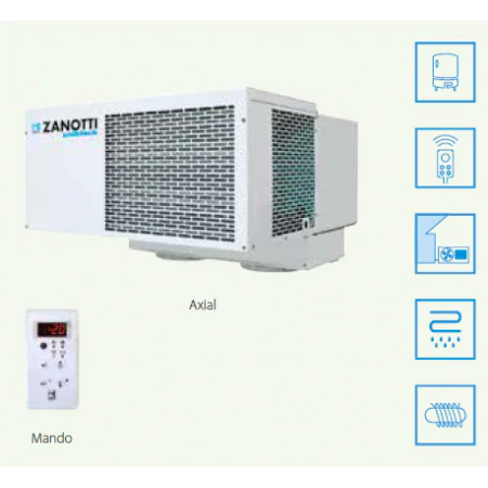 EQUIPO FRIGORÍFICO COMPACTO TECHO BSB0870Y1WAA ZANOTTI, PARA CÁMARA FRIGORÍFICA DE CONGELACIÓN 3 M3 -20ºC 230V GREEN