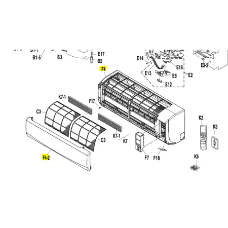 Carcasa split interior DAIKIN modelo ATX35K2V1B