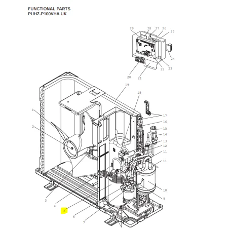 COMPRESOR MITSUBISHI ELECTRIC modelo PUHZ-P100VHA.UK