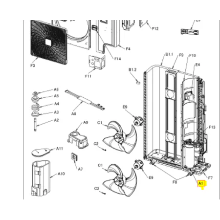COMPRESOR DAIKIN unidad exterior modelo RZQSG140L7V1B 5008506