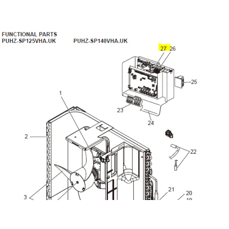 Placa control unidad exterior MITSUBISHI ELECTRIC modelo PUHZ-SP125VHA.UK