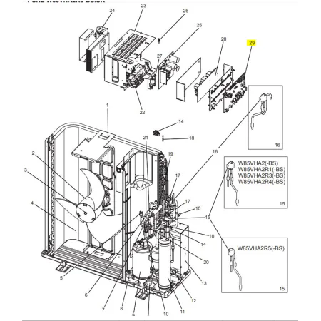 Placa control exterior MITSUBISHI ELECTRIC modelo PUHZ-W85VHA2R5.UK