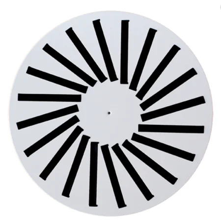 Difusor rotacional de placa circular de 12 elementos con plenum aislado para techo continuo Airzone