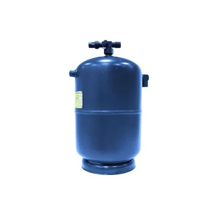 RECIPIENTE DE LIQUIDO VERTICAL. DIMENSIONES MM: ø 150/ ALTO 475. CONEX: ENTRADA:1/2" SALIDA:1/2"ROTALOCK. CAP DM³:7.