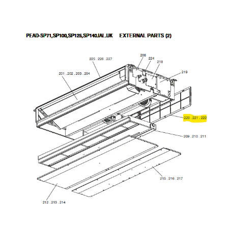 1 Filtro de aire unidad interior conductos MITSUBISHI ELECTRIC modelo PEAD-SP100JA.UK
