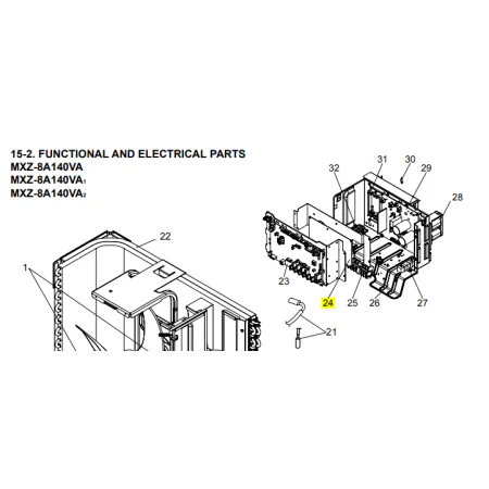 Placa filtro de ruido exterior MITSUBISHI ELECTRIC modelo MXZ-8A140VA2