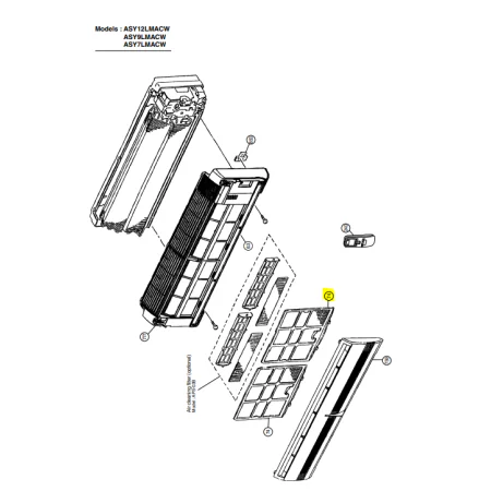 Filtros unidad interior FUJITSU modelo ASY12LMACW