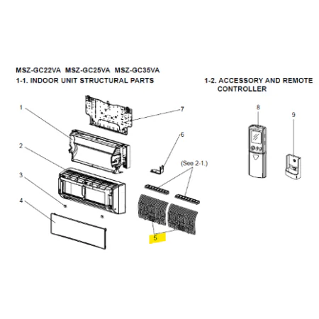FILTROS DE AIRE UNIDAD INTERIOR MITSUBISHI ELECTRIC MSZ-GC35VA-E1/E2