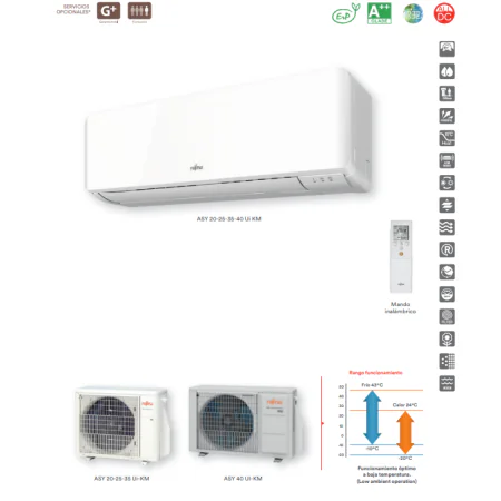 AIRE ACONDICIONADO FUJITSU ASY25-KMCF 2150 FRIG/H - 2752 KCAL/H