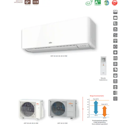 AIRE ACONDICIONADO FUJITSU ASY35-KMCF 3010 FRIG/H - 3440 KCAL/H