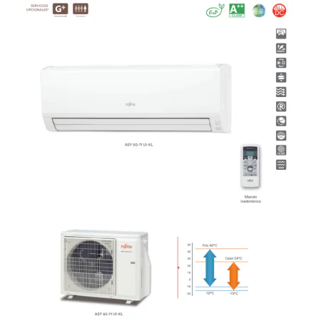 AIRE ACONDICIONADO FUJITSY ASY71-KL 6106 FRIG/H-6880 KCAL/H