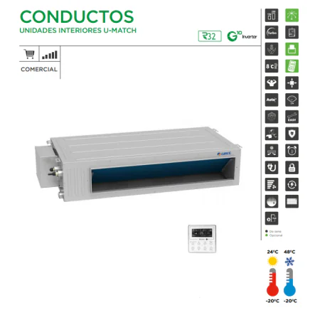 AIRE ACOND. GREE CONDUCTOS U-MATCH 48 R32 11524 FRIG/H 13330 KCAL/H