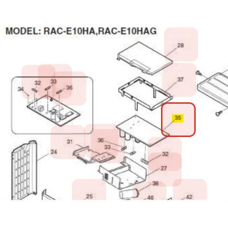 Placa electrónica unidad exterior HITACHI RAC-E10HA