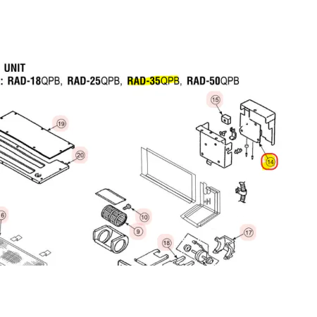 Placa de control unidad interior HITACHI RAD-35QPB
