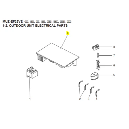 PLACA DE CONTROL INVERTER UNIDAD EXTERIOR MITSUBISHI ELECTRIC MUZ-EF42VE-E2