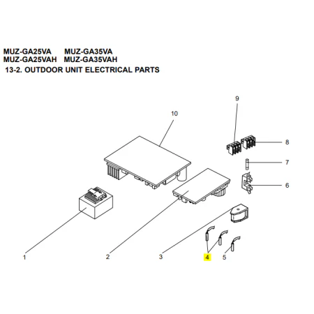 T463- Kit sondas unidad exterior MITSUBISHI ELECTRIC modelo MUZ-GA25VA-E1