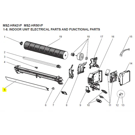 LAMA HORIZONTAL INTERIOR MITSUBISHI MSZ-HR50VF-E1