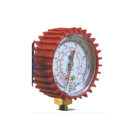 Manómetro de baja presión de Ø 80 mm amortiguado sin glicerina 125-P/2 rojo