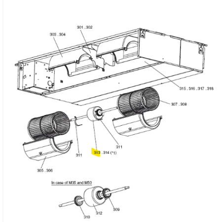 MOTOR VENTILADOR UNIDAD INTERIOR MITSUBISHI ELECTRIC PEAD-M60JA.UK