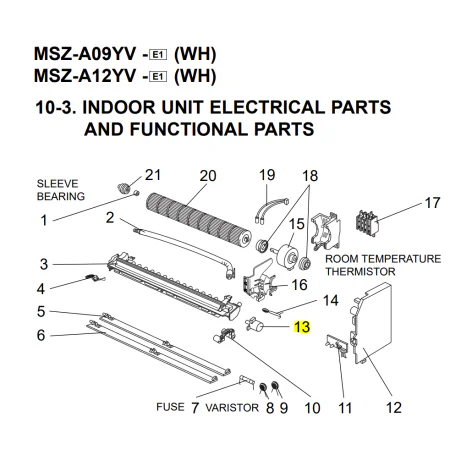 MOTOR LAMA UNIDAD INTERIOR MITSUBISHI MSZ-A12YV-E1(WH)
