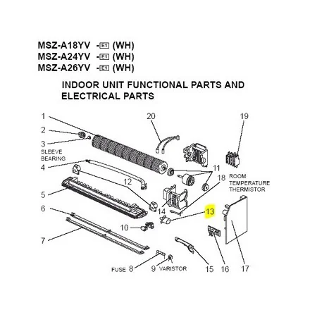 MOTOR LAMA UNIDAD INTERIOR MITSUBISHI MSZ-A18YV-E1