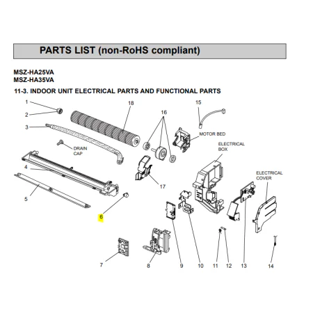 Motor lama unidad interior MITSUBISHI ELECTRIC MSZ-HA35VA-E1
