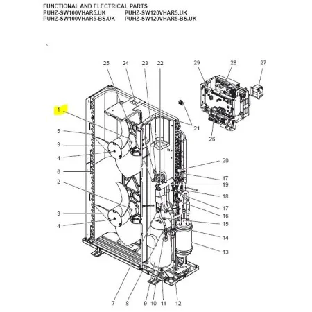 Motor ventilador SUPERIOR unidad exterior MITSUBISHI ELECTRIC PUHZ-SW120VHAR5.UK