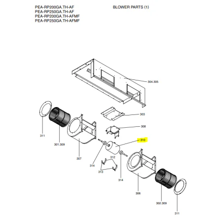 Motor ventilador unidad interior Mitsubishi Electric PEA-RP200GAQ.TH-AF