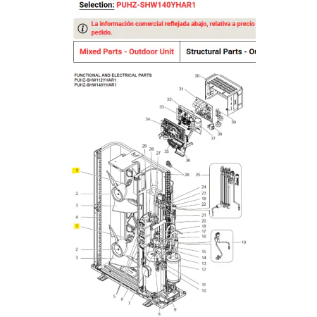 Motor ventilador unidad exterior Mitsubishi Electric PUHZ-SHW140YHAR1
