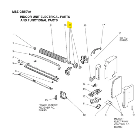Motor ventilador interior MITSUBISHI ELECTRIC modelo MSZ-GB50VA-E1