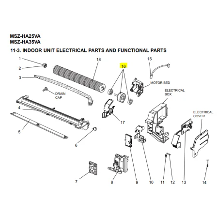 Motor ventilador unidad interior MITSUBISHI ELECTRIC MSZ-HA25VA-E1