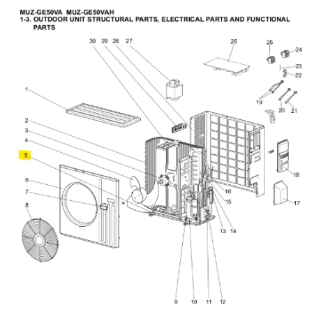 Aspa unidad exterior Mitsubishi Electric MUZ-GE50VA-E1