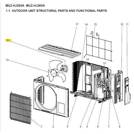Motor ventilador unidad exterior Mitsubishi Electric MUZ-HJ35VA-E1