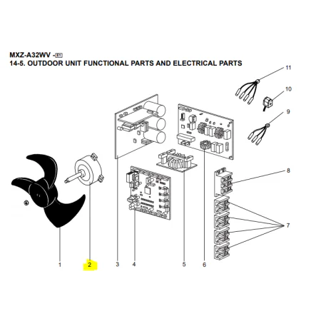Motor ventilador unidad exterior MITSUBISHI ELECTRIC modelo MXZ-A32WV E1
