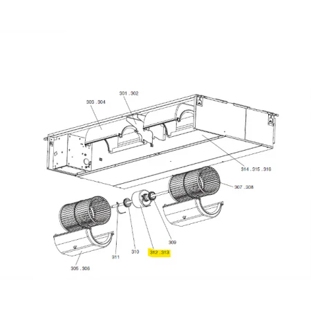 Motor ventilador unidad interior conductos MITSUBISHI ELECTRIC modelo PEAD-SP71JA-R1.UK