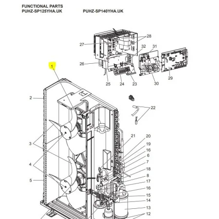 MOTOR VENTILADOR UNIDAD EXTERIOR MITSUBISHI ELECTRIC modelo PUHZ-SP125YHA.UK