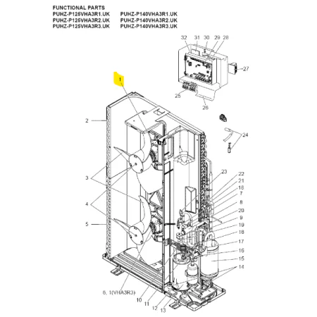 Motor ventilador unidad exterior Mitsubishi Electric PUHZ-P140VHA3R1.UK