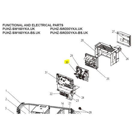 Placa filtro de ruido unidad exterior MITSUBISHI ELECTRIC modelo PUHZ-SW200YKAR1.UK