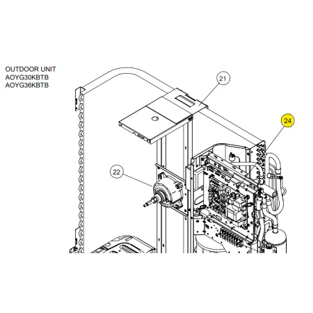 Placa control exterior FUJITSU AOYG36KBTB 9AGF13666