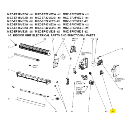 Placa de control unidad interior MITSUBISHI modelo MSZ-EF42VE2B-E1