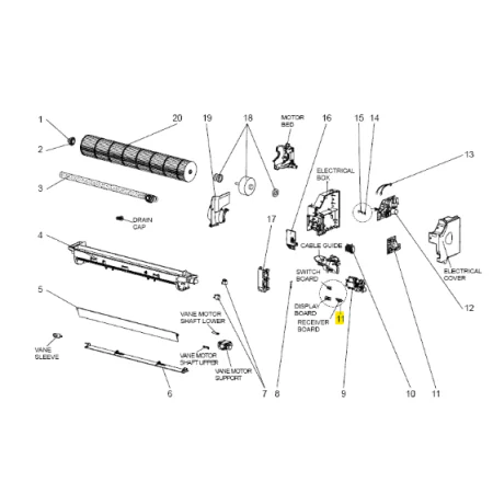 PLACA DE CONTROL UNIDAD INTEROR MITSUBISHI ELECTRIC MSZ-SF25VE-E1