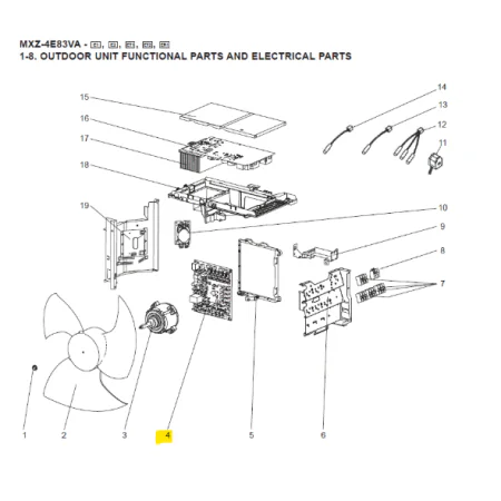 Placa control exterior MITSUBISHI ELECTRIC modelo MXZ-4E83VA-E2