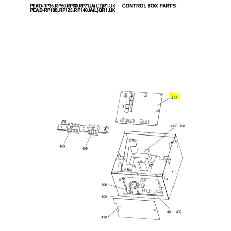 Placa de control unidad interior conductos MITSUBISHI ELECTRIC modelo PEAD-RP100JAQR1.UK