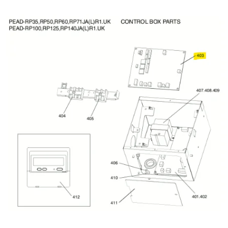 Placa de control unidad interior conductos MITSUBISHI ELECTRIC modelo PEAD-RP60JAR1.UK
