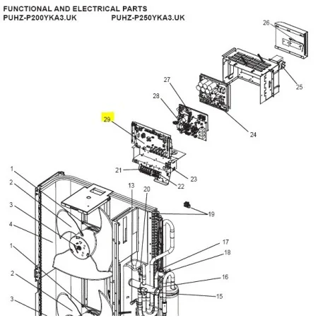 Placa de control unidad exterior Mitsubishi Electric PUHZ-P250YKA3.UK