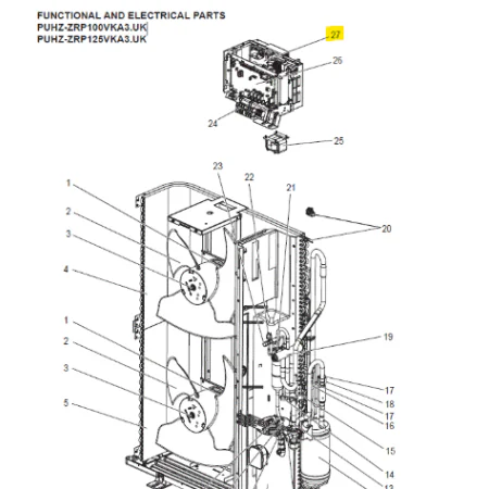 Placa de control exterior MITSUBISHI ELECTRIC modelo PUHZ-ZRP125VKA3.UK 484842
