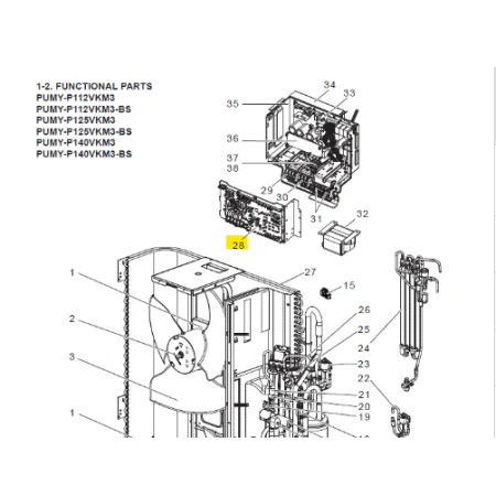 Placa control exterior MITSUBISHI ELECTRIC modelo PUMY-P140VKM3