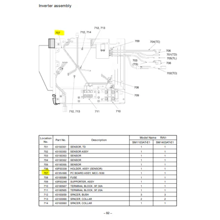 Placa control exterior TOSHIBA modelo RAV-SM1403AT-E codigo 4316V283