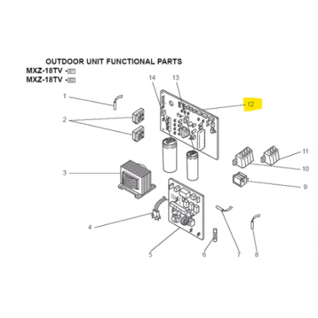 Placa control exterior MXZ-18TV-E1/E2 T2WE58451 ELECTRONIC CONTROL P.C. BOARD