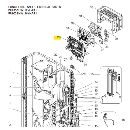 Placa de control unidad exterior Mitsubishi Electric PUHZ-SHW140YHAR1